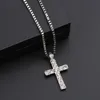 2021 Hip Hop Jesus Cross Pingente Colar para Homens Mulheres Moda Jóias Bling Strass Cristal Cruz Colar