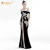 High Quality Sequins Floor Long Dress Black Sexy Strapless Bodycon Split Celebrity Evening Party Runway Vestidos 210527