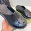 2021 انزلاق الرجال على منصة النساء الصندلات مثقبة G Sandal Hollow Shoes Colors High Heel Summer Rubber Lug Sole Buns 35-44 No311