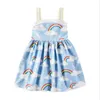 Sommar baby klänningar bomull tyg med frukt tryckta mode tjejer klänning barn kläder prinsessan fest tjej 210529