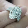 Wedding Rings Fashion Engagement Band Women With Pear Shaped Zircon Stones Promise Bridal Ring Mothers Day Gift For Her