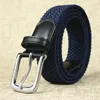 Belts Belt 2021 Korean Style Tide Woven Casual Men And Women Pin Buckle Stretch Canvas Elastic All-match Trousers