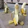 Creative Banana Kaczka Sztuki Statua Ogród Yard Outdoor Decoration Słodkie kapryśne obrane rzemiosło prezenty dla dzieci 211101