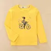 T-shirt divertente per ragazze ragazza di fiori vestiti da bici per bambini maglietta a maniche lunghe per bambini 100% cotone top tee bambina G1224