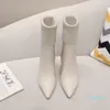 Mode Designer Design Lady Leather Boots High Heel Fabric Splicing Generous Luxury Elegant11