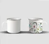 12OZ Blank Sublimaiton Enamel Mug DIY Easy Clean Vintage Drinking Tea Cups for Camping Picnic CG001