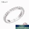 Real 925 Sterling Silver Rings Stunning Full 2/3/4mm Shiny Zirconia Engagement Jewellery Eternity Promise Tennis Wedding Jewelry Factory price expert design