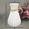 Vase Dekoration Haushalt Kunststoff Vase weiß Rattan Taille Handwerk Hause Blumenmädchen Korb für Hochzeit 211215