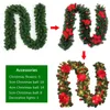 2,7m Julkrans med LED Light Christmas Garland Wreath Window Door Wall Ornament Dekorationer Hem Halloween Ornament 211104