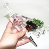 14mm smoking nectar Bong liquid glycerin with quartz Nail titanium tip Glass Bong Water Pipe dab rig