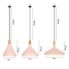 Nordic Wooden Aluminum Lampshade Pendant Lights For Home Lighting Modern Dining Bedroom Bedside Hanging lamp