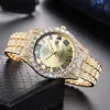 남자를위한 다이아몬드 시계 골드 라운드 패션 시계 미니멀리스트 아날로그 쿼츠 Movt 독특한 여성 아이스 아웃 시계