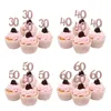 ChicinLife 10 ADET 30 40 50 60 Yaşında Cupcake Toppers Doğum Günü Partisi Yıldönümü Yetişkin 30. Doğum Günü Kek Aksesuar Malzemeleri Y200618