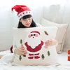 Cushion/Decorative Pillow Large Throw Case Cushion Merry Christmas Decoration Santa Pattern Embroidered White Covers