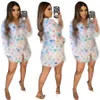 Shirts Fashion Design Clothes Women Sexy Casual Letter Digital Printed Long Sleeve Dress Plus Size S-2XL