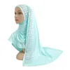 2021 Muçulmano Longo Lenço Plano de Algodão Sólido Headscarf Jersey Hijab Mulheres Rhinestone Senhoras Share Scarves Modal Islâmico Arabic Headwrap