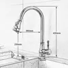 Uythner moderne kraan luxe messing gouden keuken kraan roteerbare mixer tap single scherp handvat enkel gat koud water 210724