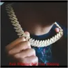 20mm Diamond Miami Prong Cuban Link Chain Choker Halsband Armband 14K Vitt guld Iced Icy Cubic Zirconia Smycken 7Inch24Inch C3342591