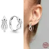 925 Sterling Silver Pendientes Okrągłe Steer Shaped Stud Kolczyki dla kobiet Fit Original Charms DIY Fine Jewelry Prezent