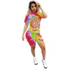 Yaz Bayan Eşofman Şort Kıyafetler Iki Parçalı Set Kadın Giysileri Rahat Kısa Kollu Spor Spor Takımı Satış KLW6227