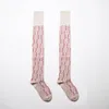 Lettres classiques femmes chaussettes bas hiver dames sur genou chaussette doux respirant décontracté longs bas 6 couleurs