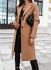 Vrouwen Wol Blends Midi Lange Jassen En Jacks Vrouwen Winter Peacoat Warme Bovenkleding Single Breasted Effen Overjas Casual Trenchcoat