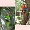 Pastoral Demir Halka Parrot Reçine Kolye El Sanatları Açık Bahçe Mobilya Süsleri Avlu Parkı Villa Figürinler Dekorasyon Sanatı H8067139