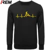 REM Hoodies Dağ Bisikleti Kalp Atışı Komik MTB Dirt Bike Artı Özel Uzun Kollu Erkek Moda Aile Pamuk Hoodies, Tişörtü 201104