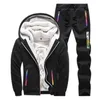 Hoodie Suit Rainbow Mens Tracksuit Winter Men's Sets Warm HoodiePants Sportswear Casual Men Tracksuit 2 Pieces Set Outfits 201128