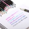 12 cores metálicas linhas duplas marcadores de arte fora linha caneta papelaria artes desenho canetas para caligrafia lettering scrapbooking 0873