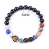 Solsystem Galaxy Starry Armband Lava Rock Natural Stone Pärlor Armband För Kvinnor Mäns Mode Smycken Will och Sandy Drop Ship