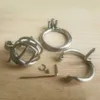 Prince Albert Chastity Devices Male Rostfritt stål BDSM Penis Låsning Kuk Ring Leksaker Fågelbur för Män Harness Impaler Enhet permanent och skruvlås