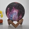 2021 Ny målade stjärna himmel LED Natt Ljusmåne Lampa 3D Touch Remote Control Atmosphere Creative Gift Galaxy Lampor Inomhus heminredning