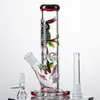 8-Zoll-Wasserpfeifen, Mini-Perc-Glasbongs mit kleinem geradem Rohr, leuchten im Dunkeln, Öl-Dab-Rigs, 18-mm-Verbindungswasserpfeifen mit diffusem Downstem