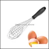 Egg Tools Kitchen Kitchen, Dining & Bar Home Garden Balloon Beater Manual Stainless Steel Wire Whisk Spring Coil Mixer Cooking Foamer Cook B