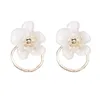 Dangle & Chandelier Minar Multiple Korea White Arcylic Flower Petal Drop Earrings For Women 2022 Geometric Long Tassel Everyday Jewelry