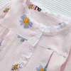 cotton maternity spring and summer women's home service pregnant women large breastfeeding cute flower sleepwear set 210809