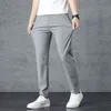 Casual Summer Pants Men's Slim Straight Elastic Trend 2021 Ice Thin Versatile 9-point Men