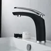 Faucet de Banheiro Torneira de Água Torneiras Branco / Chrome / Preto Cachoeira Montada Pia Fria e Hot Mixer Single Handle Bath Water