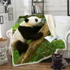 3D-Panda-Decke mit lustigem Charakter, Digitaldruck, Sherpa-Decken auf dem Bett, Heimtextilien, traumhafter Stil, Sofa, warm