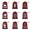 Christmas Gift Bags Reindeers Plaid Printed Kids Candy Bag Xmas Drawstring Sack Christmas-Decoration Sea sending T9I001415