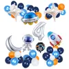 48 pz Spazio Esterno Partito Astronauta Palloncini Sistema Solare Tema Decor Baby Shower Compleanno Decorazione Forniture Elio Globos 220217