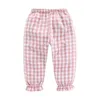 Mudkingdom tjejer pajama set peter pan collar söt plaid flicka pyjamas kostym homewear toddler jammies sleepwear 211130