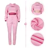 Woman Tracksuits 3 Piece Suit Drawstring Sweatpants And Hoodie Set Cotton Vest Jogging Pants