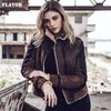 Giubbotto Bomber Flight da donna in vera pelle con pelliccia sintetica Shearling Giubbotto da moto in vera pelle 211011