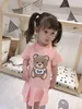 Mignon Enfants Designer Dessin Animé Princesse Robe 2021 Filles D'été Nouvelle À Manches Courtes À Volants Robe Enfants Animal Robe De Fête Fille Vêtements C6956