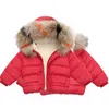 Jackets 2021 Warm Thicken Baby Girl Winter Clothes Fashion For Boys Big Fur Collar Windproof Snowfield Children's Coat 1-6 Years