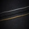 Fashion Classic Basic Punk Stainless Steel Necklace for Men Women Link Chain Chokers Vintage Black Gold Tone Solid Metal 20212105