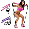 Bärbara Yoga Pilates Bar Stick med Motståndsband Hem Gym Muskel Toning Bar Fitness Stretching Sport Body Workout Övning H1025