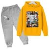 2021 Yeni Çocuklar Rahat Moda Giyim Oyunu 5 Hoodies GTA Sokak Dış Giyim Erkek Hip Hop Suit Çocuk Kazak + Pantolon 4-14Y